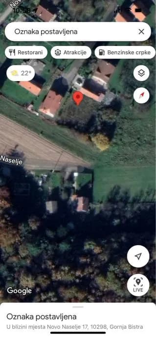 Građevinsko zemljište, Gornja Bistra, 720 m2, Pravilnog oblika!